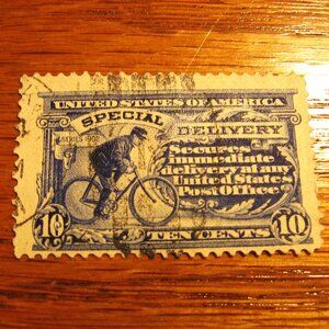 1911 Special Delivery 10 Cent Stamp Blue.
